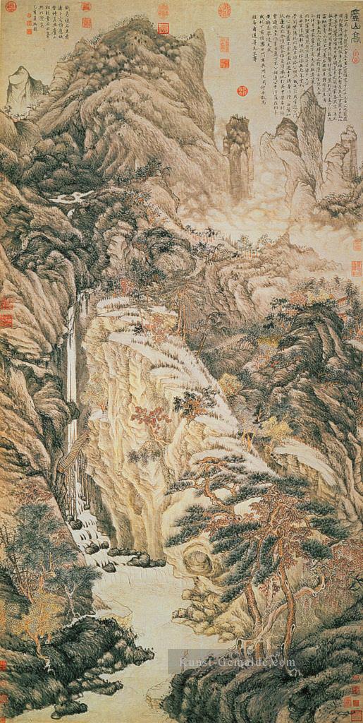 Shen Zhou hoher Berg lu 1467 Chinesische Malerei Ölgemälde